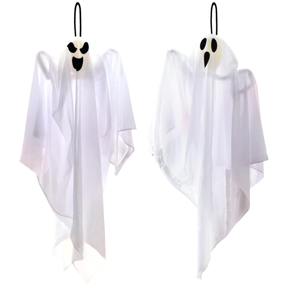 JOYIN 3 PCS Halloween Party Decorations 27.5" Hanging Ghosts, Cute Flying Ghosts for Front Yard Patio Lawn Garden Party Décor and Holiday Decorations