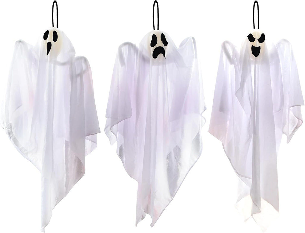 JOYIN 3 PCS Halloween Party Decorations 27.5" Hanging Ghosts, Cute Flying Ghosts for Front Yard Patio Lawn Garden Party Décor and Holiday Decorations