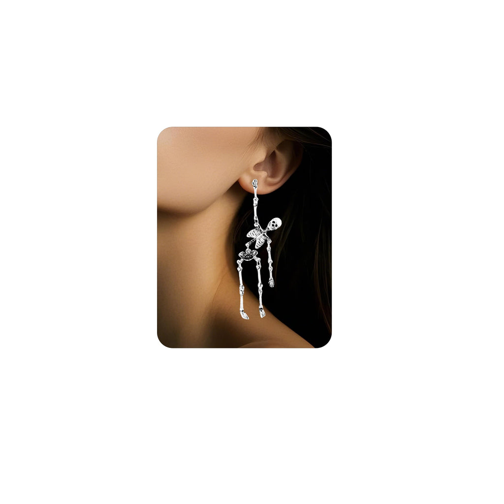 Punk Halloween Earrings for Women,Witch Skull Skeleton Dangle Earrings for Women,Scary Halloween Party Earring for Halloween Accessories