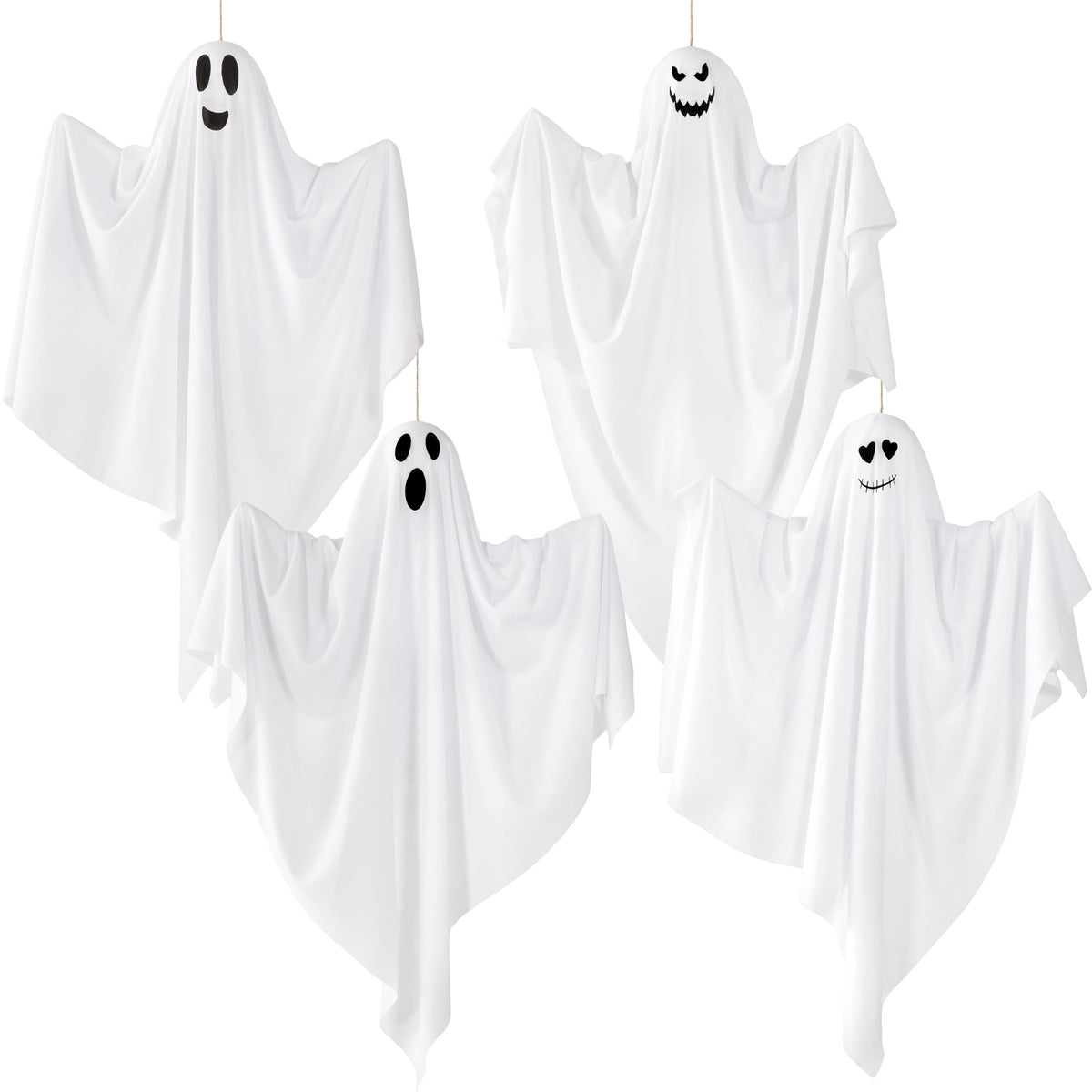 JOYIN 3 PCS Halloween Party Decorations 27.5" Hanging Ghosts, Cute Flying Ghosts for Front Yard Patio Lawn Garden Party Décor and Holiday Decorations