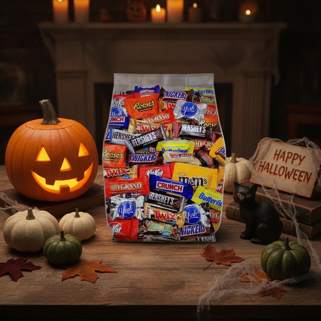 Halloween Chocolate Candy Variety Pack - 2lb Bulk Candy Individually Wrapped - Assorted Halloween Candy for Trick or Treat, Party Favors, Goodie Bags and Pinatas - 2 Pounds