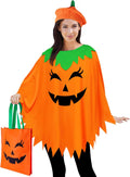 CONGRU Pumpkin Costume for Women Adult,Pumpkin Poncho Halloween Costume Set
