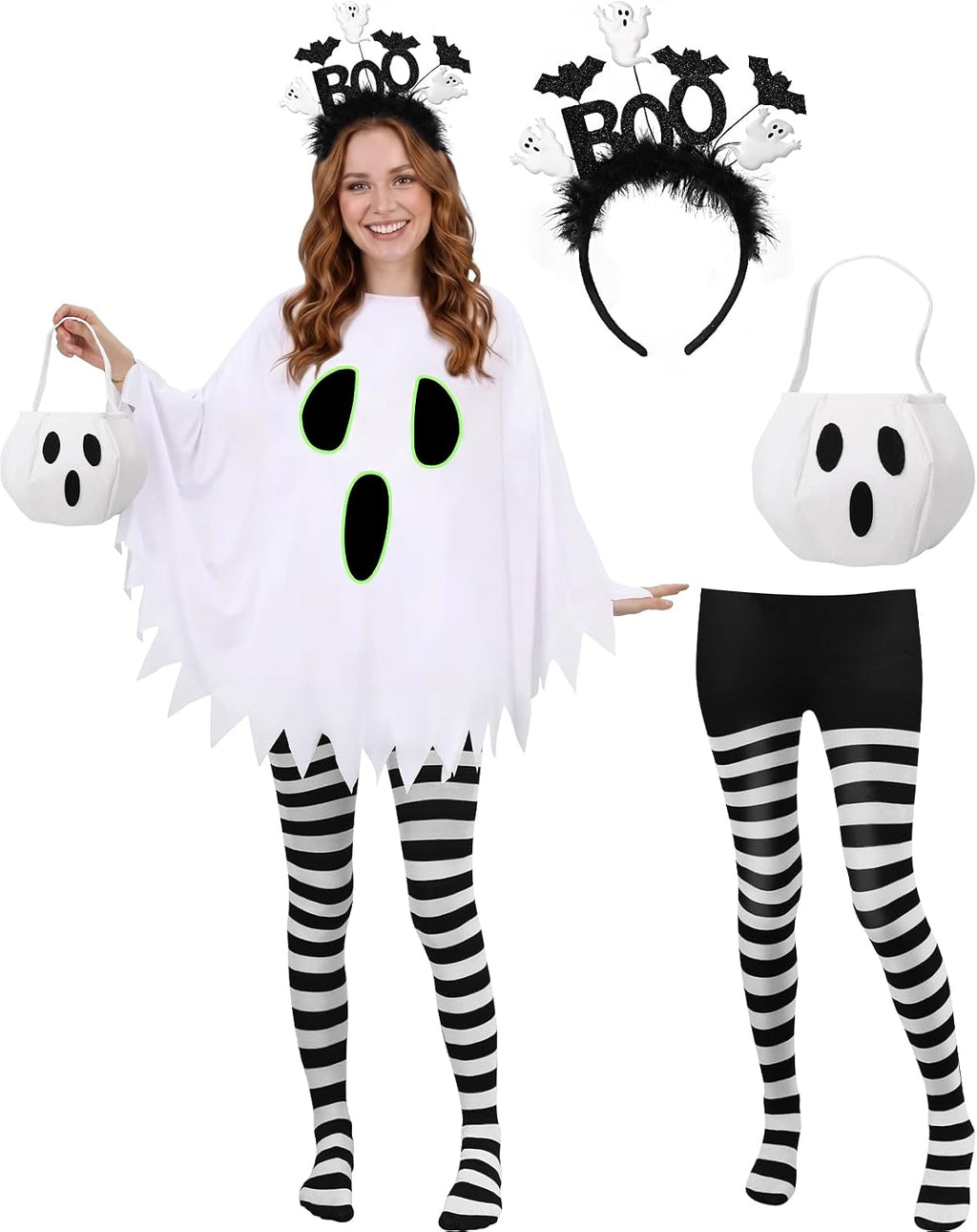Halloween Costumes for Women Adult,Glow in Dark Ghost Costume Women