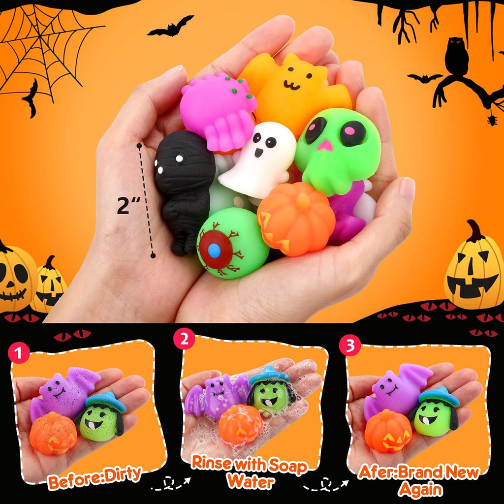 OCATO 30Pcs Halloween Mochi Squishy Toys, Halloween Party Favors for Kids