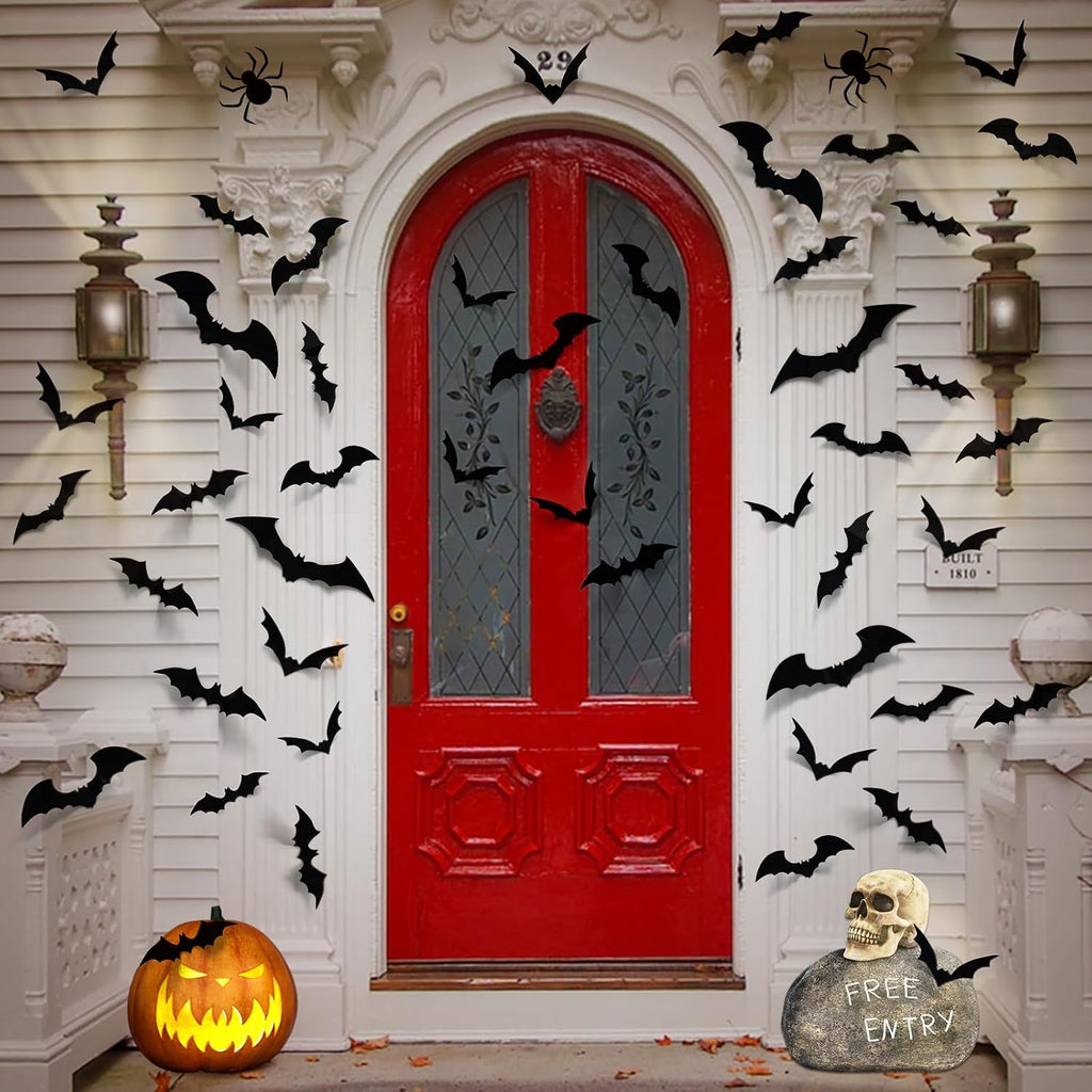 LUDILO 100Pcs Bats Halloween Decorations: Halloween Bats Wall Décor Sticker