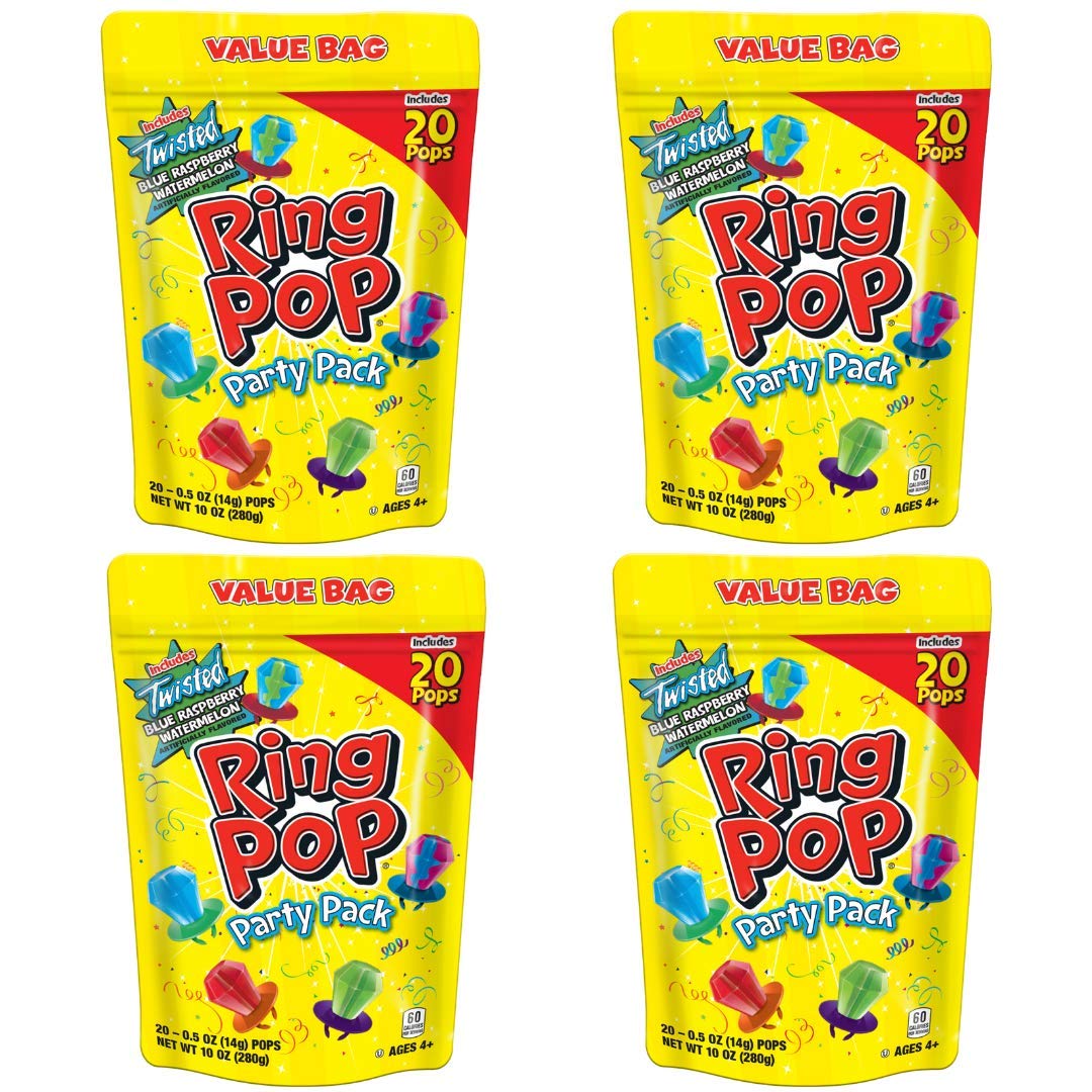 Ring Pop Halloween Candy Lollipops, 50 Count, Bulk Assorted Party Favors