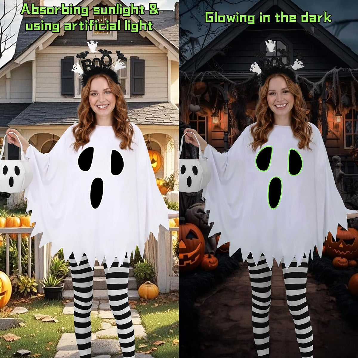 Halloween Costumes for Women Adult,Glow in Dark Ghost Costume Women