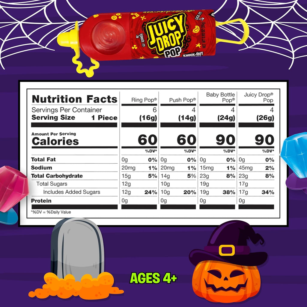 Halloween Candy Variety Pack, 18 Ct, Ring Pop, Push Pop & More