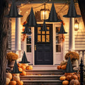 12 PCS Halloween Witch Hats, Black Hanging Witch Hats Porch Yard Decor