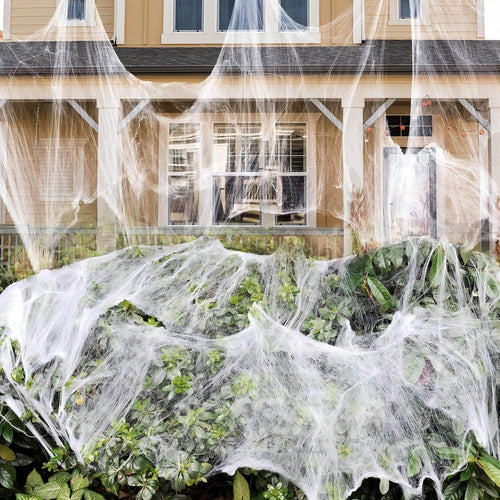 1000 sqft Spider Webs Halloween Decorations with 30 Fake Spiders