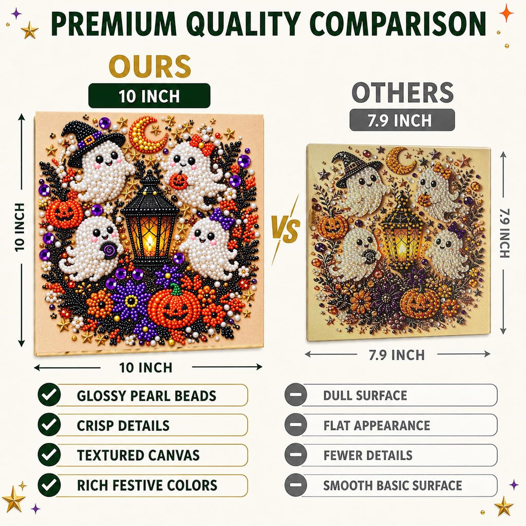 Diamond and Pearl Art Kits for Adults, Halloween Decorations, Framed Decor