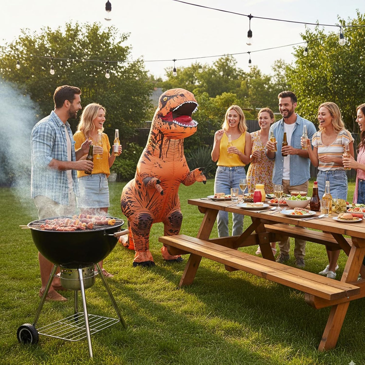 Inflatable Dinosaur Costume Adult,T-Rex Blow Up Cosplay Halloween
