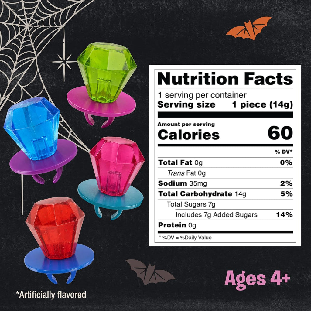 Ring Pop Halloween Candy Lollipops, 50 Count, Bulk Assorted Party Favors
