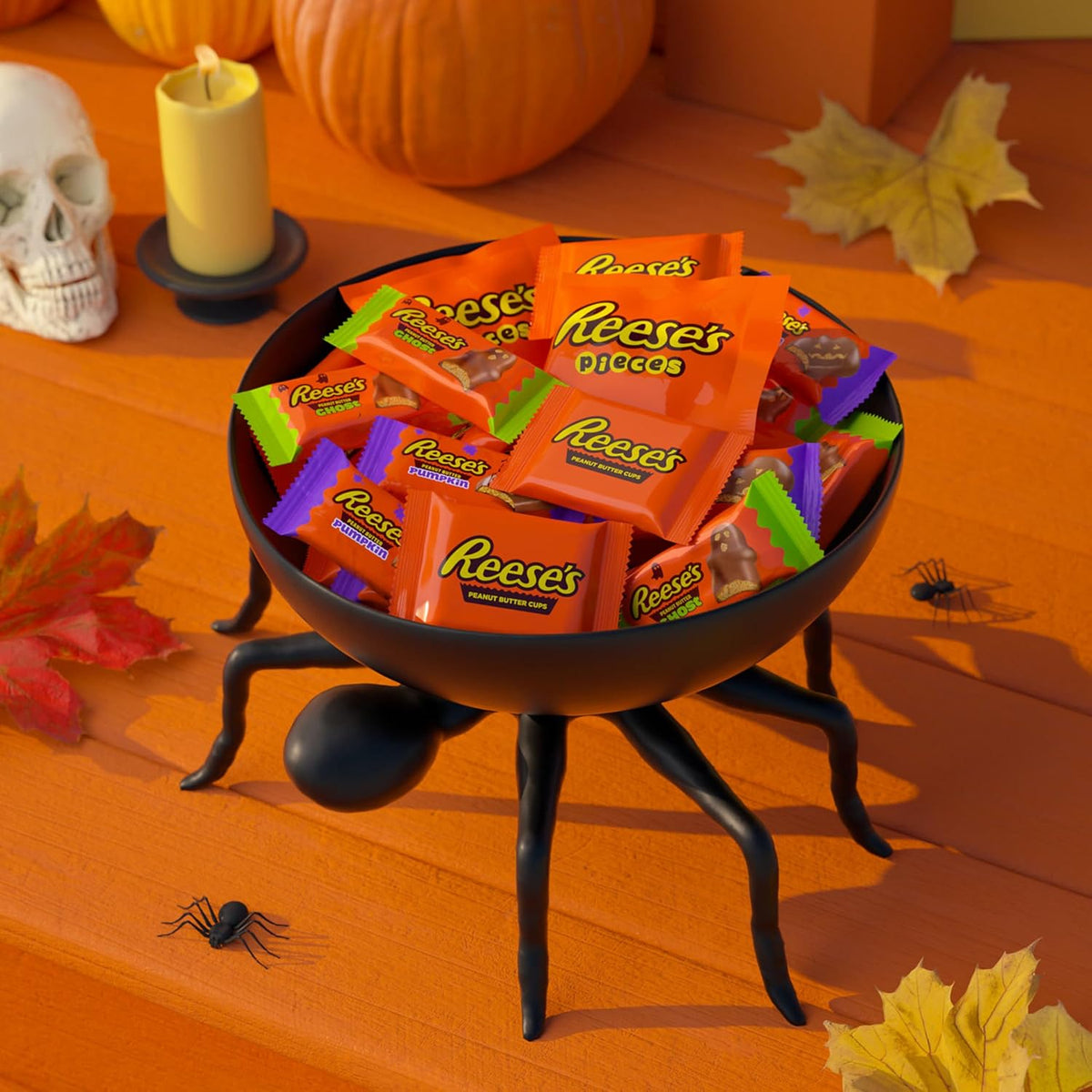 Reese's Assorted Peanut Butter Halloween Candy Bulk Variety Bag, 30.45 oz
