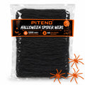 Piteno® 1200 sqft Spider Webs Halloween Decorations with 40 Fake Spiders, Stretchable Halloween Spider Webs for Indoor Outdoor Haunted House Yard Porch Party Decor (White)