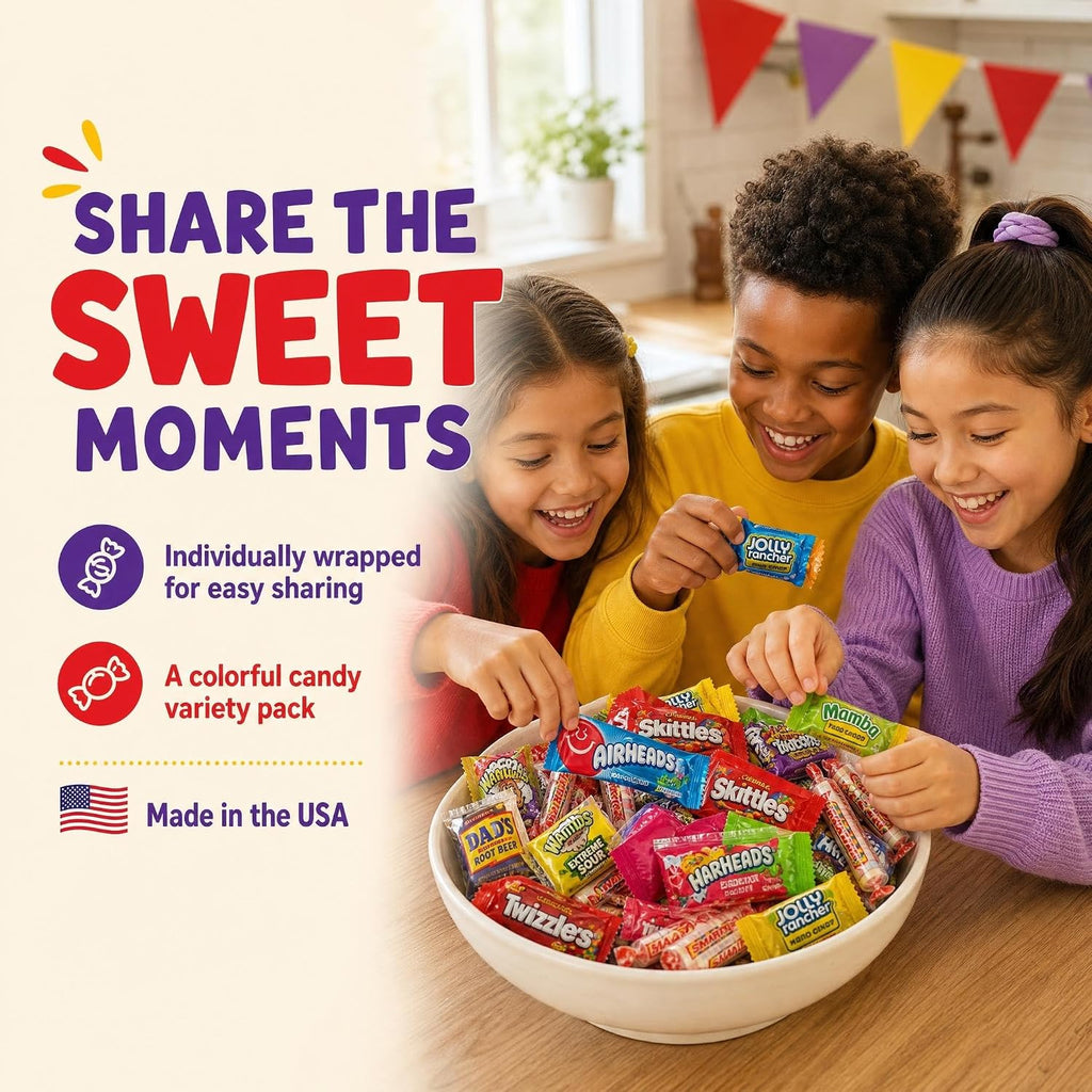 Ultimate Assorted Candy Party Mix - 2 LB Bag - Mega Variety Bulk Assortment - Individually Wrapped Candy - Queen Jax - Variety Pack