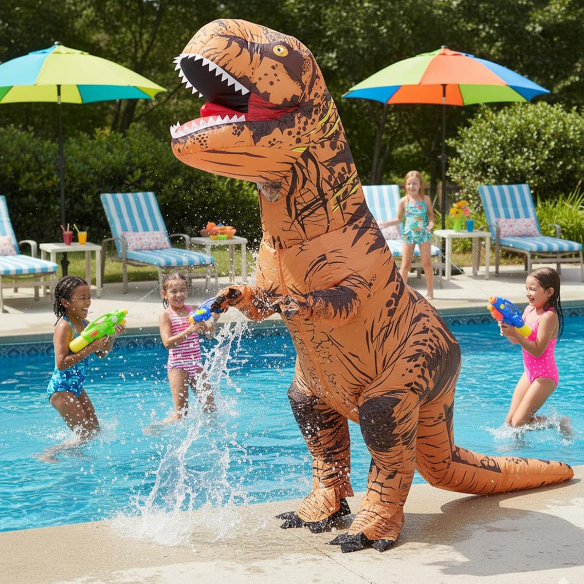 Inflatable Dinosaur Costume Adult,T-Rex Blow Up Cosplay Halloween