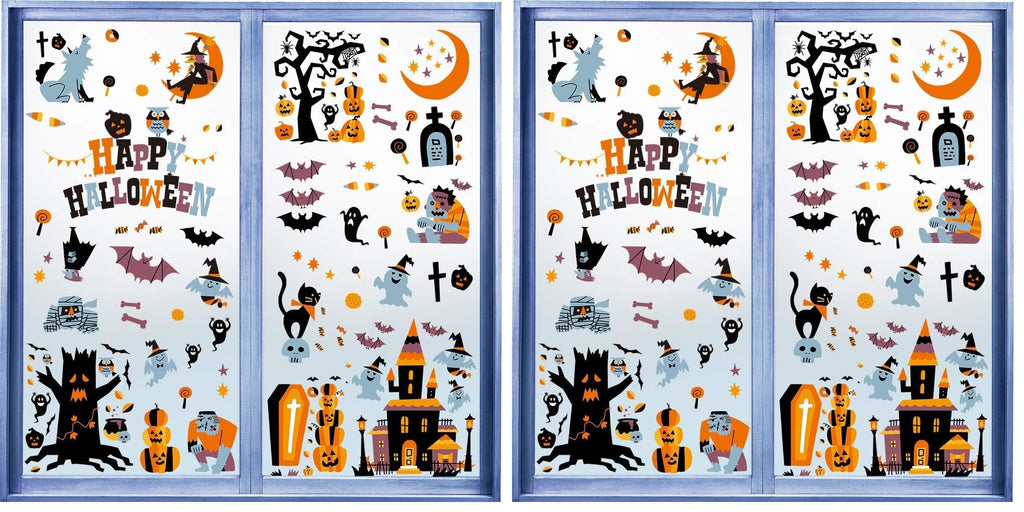 CCINEE Halloween Window Stickers - 10 Sheets Window Clings Decals for Party Decoration, Indoor & Outdoor Home Decor