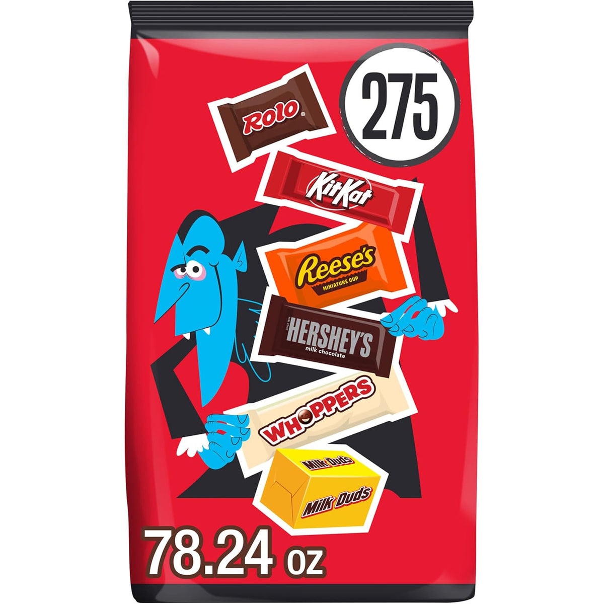 Hershey Miniatures Assorted Flavored, Halloween Candy Bulk Bag, 78.24 oz (275 Pieces)