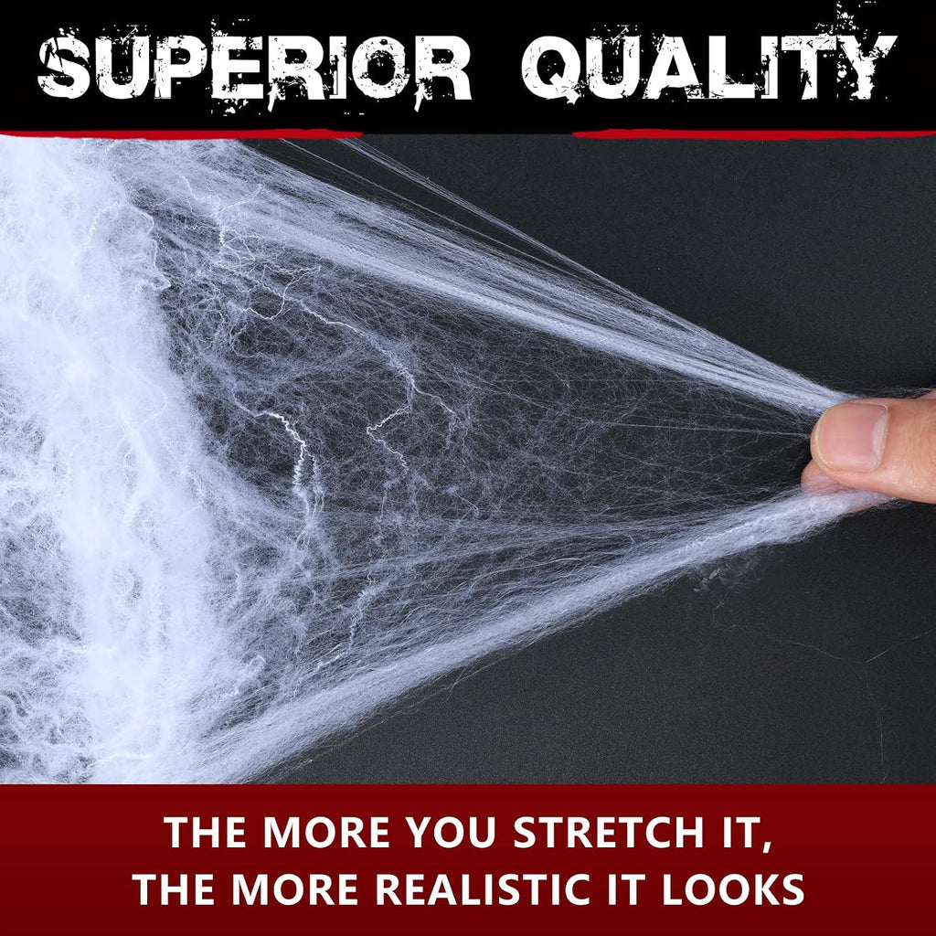 1000 sqft Spider Webs Halloween Decorations with 30 Fake Spiders