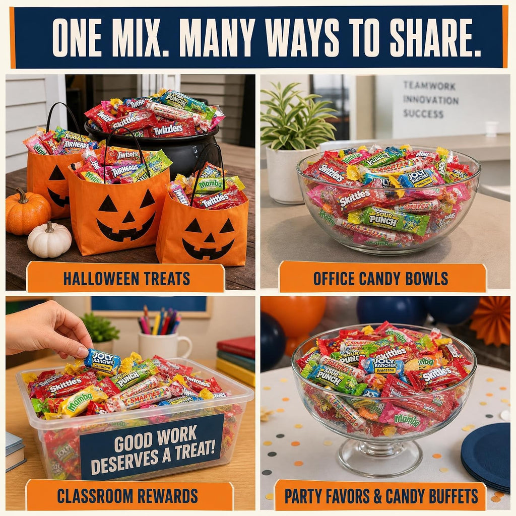 Ultimate Assorted Candy Party Mix - 2 LB Bag - Mega Variety Bulk Assortment - Individually Wrapped Candy - Queen Jax - Variety Pack