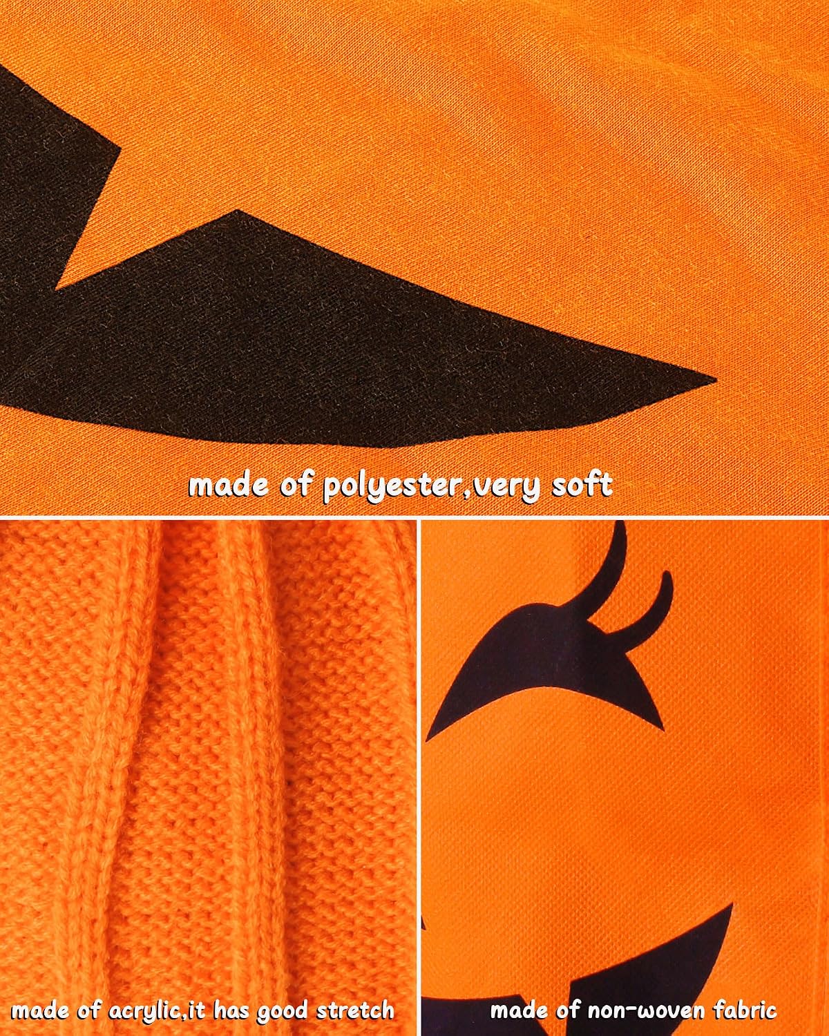 CONGRU Pumpkin Costume for Women Adult,Pumpkin Poncho Halloween Costume Set