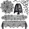 5Pack Halloween Spiderweb Tablecloth Runner Fireplace Scarf Lampshade Bats